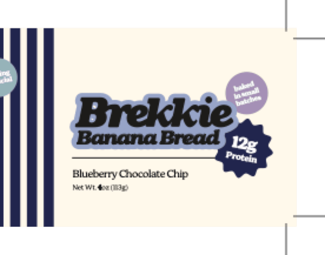 Blueberry Chocolate Chip banana bread label